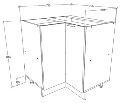 Eckschrank Küchenschrank Unterschrank Küche Fasola