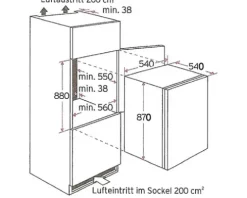 Einbau-Einbaukühlschrank PKM KS120.4 BxHxT 54 x 87 x 54 cm Kühlteil 104 l Gefrierteil 14 l