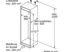 Einbau-Kühl- und Gefrierkombination Bosch KIN86VSE0 BxHxT 54.1 x 177.2 x 54.8 cm Kühlteil 184 l Gefrierteil 76 l