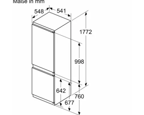 Einbau-Kühl- und Gefrierkombination Bosch KIN86VSE0 BxHxT 54.1 x 177.2 x 54.8 cm Kühlteil 184 l Gefrierteil 76 l