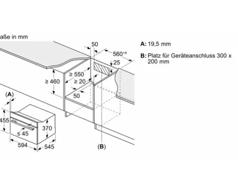 Einbau Mikrowelle Bosch CEG732XB1 BxHxT 59,4 x 45,5 x 56,4 cm
