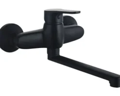 Einhebel Wand Küchenarmatur PINZON 200 schwarz matt