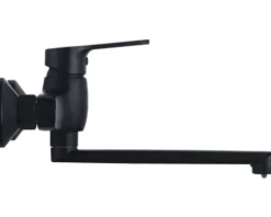 Einhebel Wand Küchenarmatur PINZON 200 schwarz matt