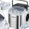 Eiswürfelmaschine tectake Arctic inklusive Eiskorb und Eisschaufel 1,2 l Wassertank, 2 Eiswürfelgrößen silber