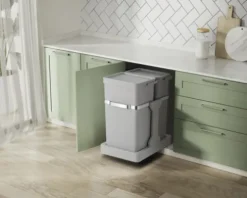 EKO Einbaumülleimer Deco Anzahl Fächer 2 20 Liter 15 Liter grau