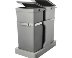 EKO Einbaumülleimer Deco Anzahl Fächer 2 20 Liter 15 Liter grau