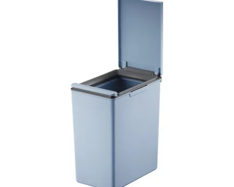 EKO Mülleimer mit Klappdeckel Morandi Touch Bin 20 l blau