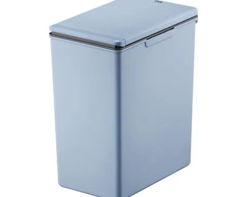 EKO Mülleimer mit Klappdeckel Morandi Touch Bin 20 l blau