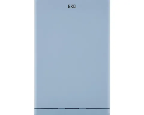 EKO Mülleimer mit Klappdeckel Morandi Touch Bin 20 l blau