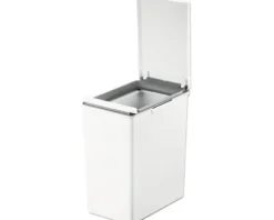 EKO Mülleimer mit Klappdeckel Morandi Touch Bin 20 l weiß