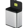 EKO Mülleimer mit Klappdeckel Biomülleimer Puro S Food 7 l edelstahl bürstfinish matt