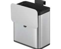 EKO Mülleimer mit Klappdeckel Biomülleimer Puro S Food 7 l edelstahl bürstfinish matt