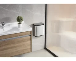 EKO Mülleimer mit Klappdeckel Biomülleimer Puro S Food 7 l edelstahl bürstfinish matt