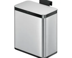 EKO Mülleimer mit Klappdeckel Biomülleimer Puro S Food 7 l edelstahl bürstfinish matt