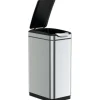 EKO Mülleimer mit Klappdeckel Tina Touch 30 l silber matt