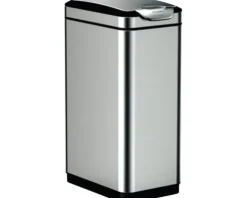 EKO Mülleimer mit Klappdeckel Tina Touch 30 l silber matt