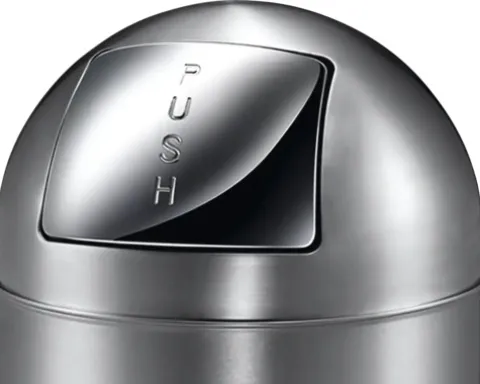 EKO Mülleimer mit Pushdeckel Pushcan 40 l edelstahl
