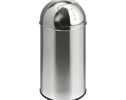 EKO Mülleimer mit Pushdeckel Pushcan 40 l edelstahl