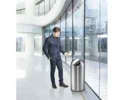 EKO Mülleimer mit Pushdeckel Pushcan 40 l edelstahl
