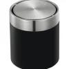 EKO Schwingdeckeleimer Fandy 1,5 l schwarz edelstahl