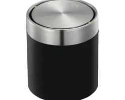 EKO Schwingdeckeleimer Fandy 1,5 l schwarz edelstahl