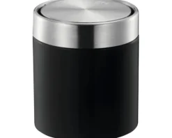 EKO Schwingdeckeleimer Fandy 1,5 l schwarz edelstahl