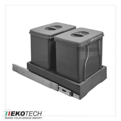 Ekotech Abfallsammler 90784162 Patty.45 oriongrau 2x 15 Liter Müllsystem Automatic