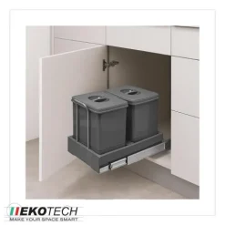 Ekotech Abfallsammler 90784162 Patty.45 oriongrau 2x 15 Liter Müllsystem Automatic