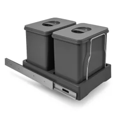 Ekotech Abfallsammler 90754162 Patty.45 oriongrau 2x 12 Liter Müllsystem Automatic