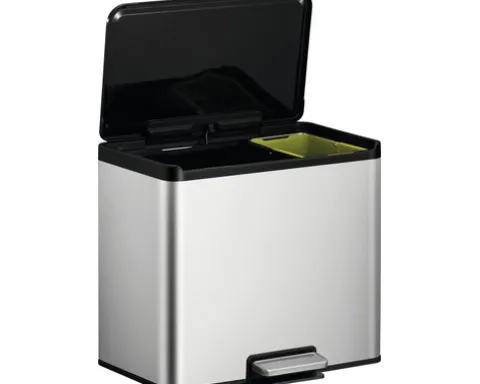 EKO Treteimer EcoCasa III Anzahl Fächer 2 20 Liter 9 Liter silber