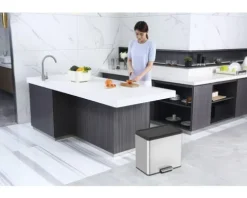 EKO Treteimer EcoCasa III Anzahl Fächer 2 20 Liter 9 Liter silber