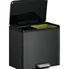 EKO Treteimer EcoCasa III Anzahl Fächer 2 2x 15 Liter schwarz