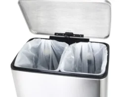 EKO Treteimer E-Cube Anzahl Fächer 2 10 Liter 9 Liter edelstahl matt
