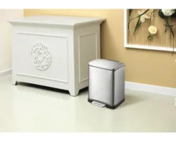EKO Treteimer E-Cube 12 l edelstahl matt