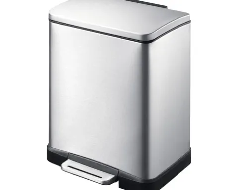 EKO Treteimer E-Cube 12 l edelstahl matt