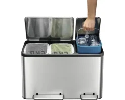 EKO Treteimer EKO Casa Anzahl Fächer 3 2x 15 Liter 1x 15 Liter silber