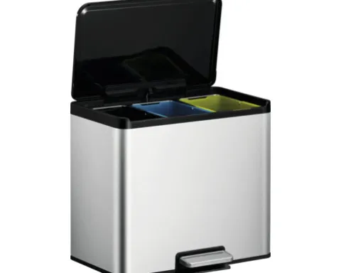 EKO Treteimer Essential Anzahl Fächer 3 3x 9 Liter silber