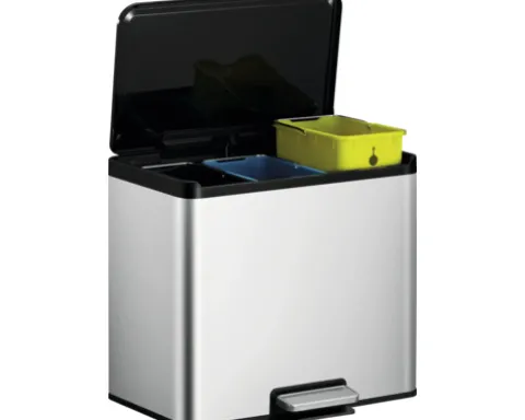 EKO Treteimer Essential Anzahl Fächer 3 3x 9 Liter silber