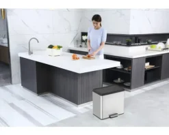 EKO Treteimer Essential Anzahl Fächer 3 3x 9 Liter silber