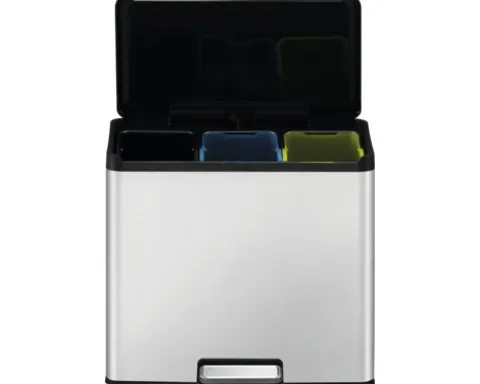 EKO Treteimer Essential Anzahl Fächer 3 3x 9 Liter silber