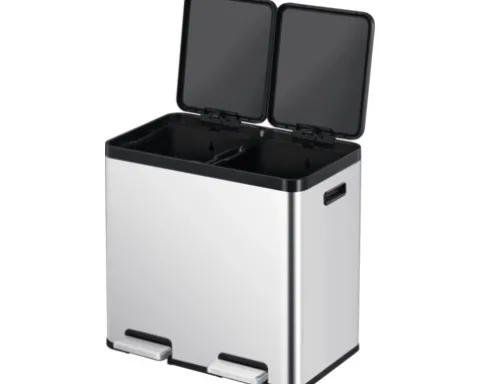 EKO Treteimer Essential Anzahl Fächer 2 44 l silber