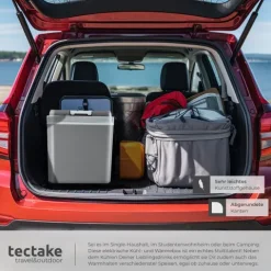 Elektrische Kühl- und Wärmebox tectake Steckdosen- und Autoanschluss 24 l Fassungsvermögen grau