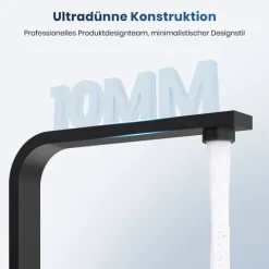 EMKE Küchenarmatur 30×22 cm 3/8’’ Anschluss Spültischarmatur Edelstahl Einhebelmischer F26 Schwarz Matt