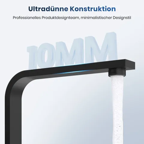 EMKE Küchenarmatur 30×22 cm 3/8’’ Anschluss Spültischarmatur Edelstahl Einhebelmischer F26 Schwarz Matt