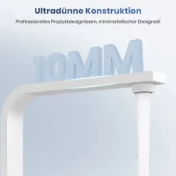 EMKE Küchenarmatur 30 x 22 cm 3/8 Anschluss Spültischarmatur Edelstahl Einhebelmischer F26 Weiß Matt