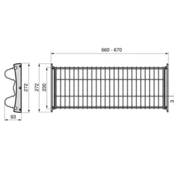 Emuca Abtropfgestell Suprastar für hohe Module, 700, Stahl, Verchromt