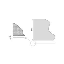 Emuca Antirutschmatte für Schublade, gestrichelt, Länge 1,5m, Breite 480mm, Kunststoff, grau