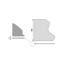 Emuca Antirutschmatte für Schublade, Minirhomb, Länge 20m x 480mm, Kunststoff, Anthrazitgrau