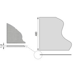 Emuca Antirutschmatte für Schublade, Textileffekt, Länge 20m x 480mm, Kunststoff, weiss