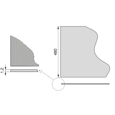 Emuca Antirutschmatte für Schublade, Textileffekt, Länge 20m x 480mm, Kunststoff, weiss